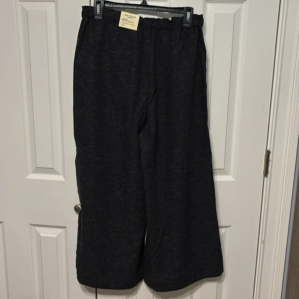 Max Studio Heathered Cropped Wide Leg Trouser - Picture 8 of 14